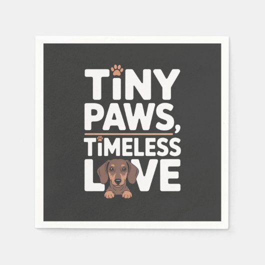 Dachshund Tiny Paws, Tijdloze Liefde Servet (Voorkant)