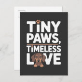 Dachshund Tiny Paws, Timeless Love Aankondigingskaart (Voorkant / Achterkant)