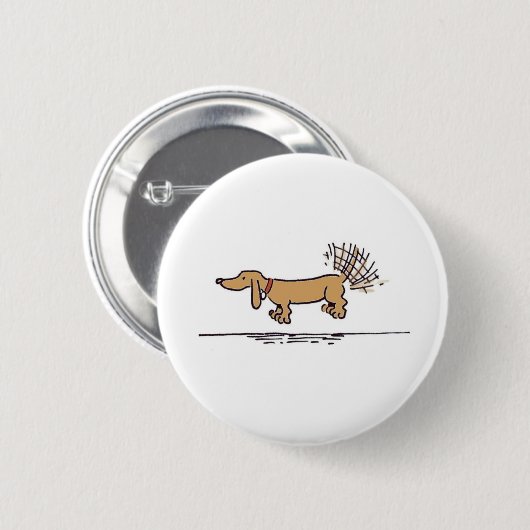 Dachshund-toets Ronde Button 5,7 Cm (Voorkant /achterkant)