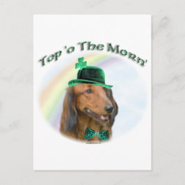 Dachshund Top of the Morn'; Dachshund St. Patrick Briefkaart