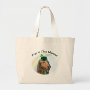 Dachshund Top of the Morn'; Dachshund St. Patrick Grote Tote Bag