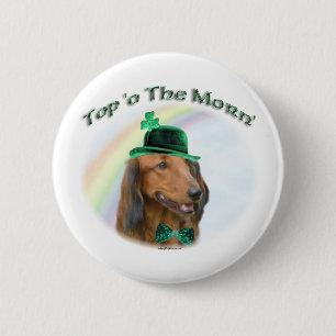 Dachshund Top of the Morn'; Dachshund St. Patrick Ronde Button 5,7 Cm