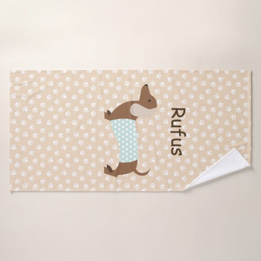 Dachshund Towel Custom Rufus Badhanddoek (Badhanddoek)
