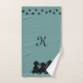 Dachshund Towel Monogrammed Silhouette Handdoek (Handdoek)