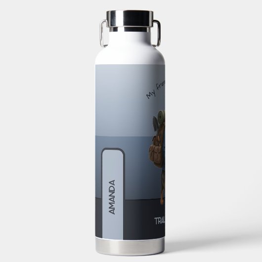 Dachshund Trail Blazer Hiker Drawstring Adventure  Waterfles (Voorkant)