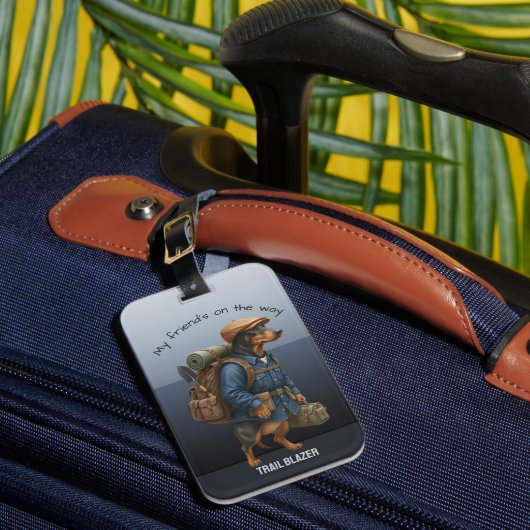 Dachshund Trail Blazer Hiker Personalized  Bagagelabel (Voorkant Insitu 1)