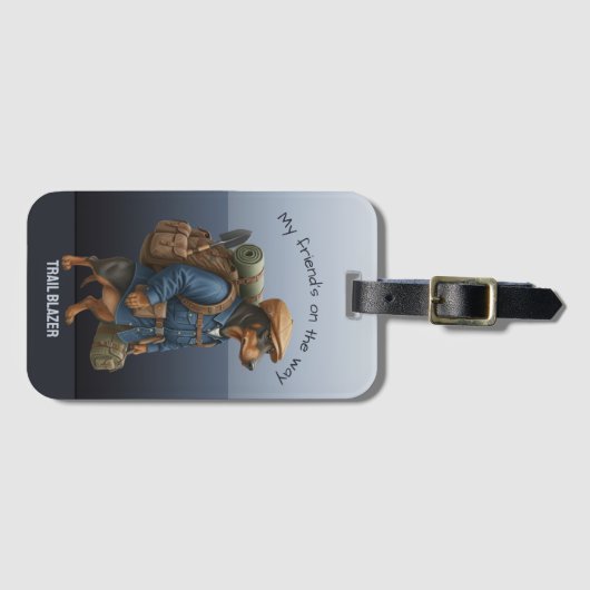 Dachshund Trail Blazer Hiker Personalized Bagagelabel (Voorkant (horizontaal))