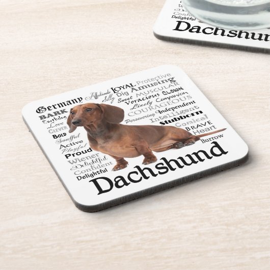 Dachshund Traits Onderzetters (Linkerzijde)