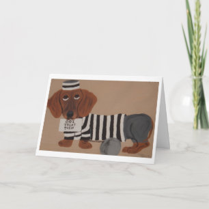 Dachshund traktatendief Gevangenvogel Kaart