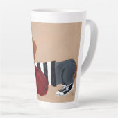 Dachshund Treat Thief Burglar Latte Mok (Rechterhoek)