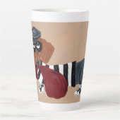 Dachshund Treat Thief Burglar Latte Mok (Voorkant)