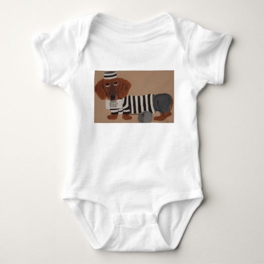 Dachshund Treat Thief inmate Romper (Voorkant)