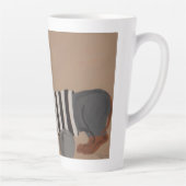 Dachshund Treat Thief Jailbird Latte Mok (Rechts)