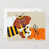 Dachshund-Trick or treat Briefkaart (Voorkant / Achterkant)