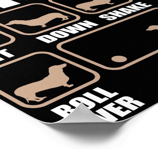 Dachshund Tricks-design voor studenten Poster (Hoek)