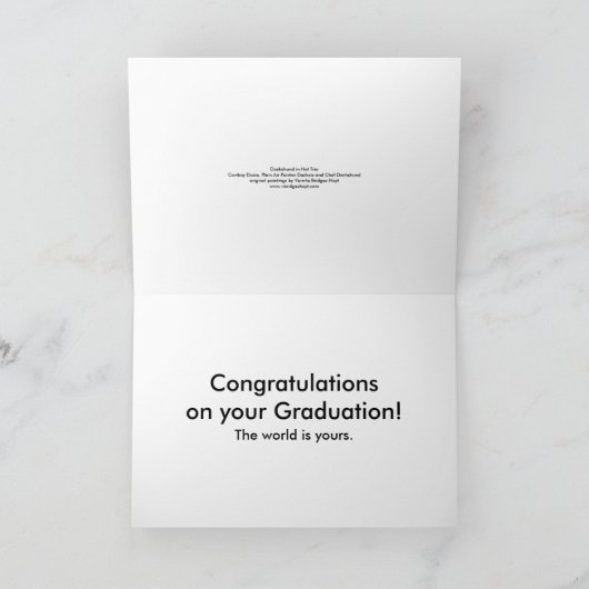 Dachshund Trio afstuderen kaart (Binnen)