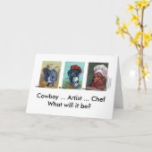 Dachshund Trio afstuderen kaart (Gele Bloem)