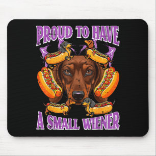 Dachshund trots om kleine wiener grappige uitdrukk muismat
