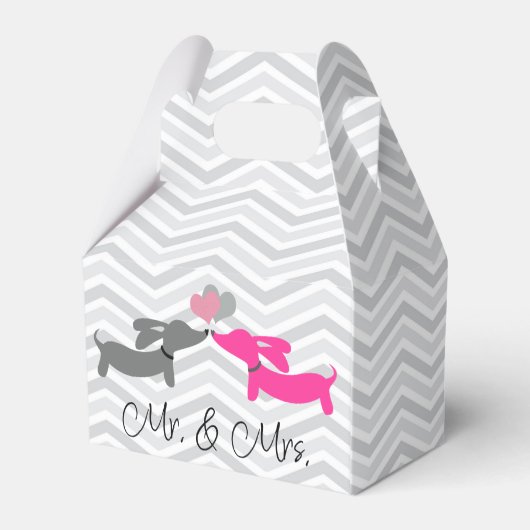 Dachshund Trouw Favorieten Doos voor Wiener Dog Bedankdoosjes (Achterkant)