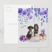 Dachshund Trouwkunst Briefkaart (Voorkant / Achterkant)