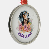 Dachshund Uitstekend Metalen Ornament (Rechts)