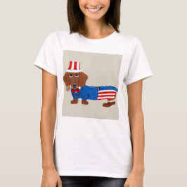 Dachshund Uncle Sam T-shirt