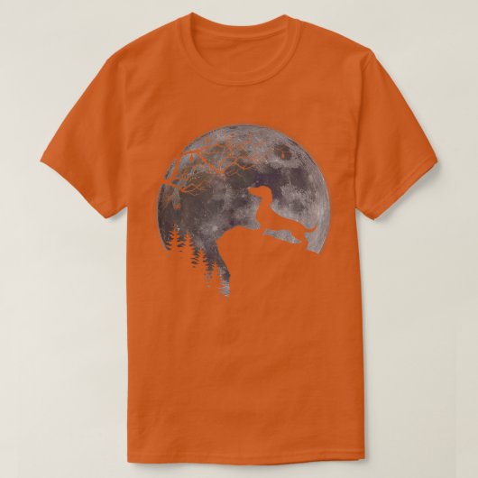 Dachshund Under Moon Halloween Dog Lovers T-shirt (Design voorkant)