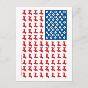 Dachshund USA Patriotic Flag Briefkaart
