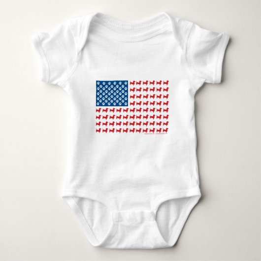 Dachshund USA Patriotic Flag Romper (Voorkant)