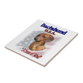 Dachshund USA Tegeltje (Zijkant)