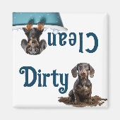 Dachshund Vaatwasser Teken Clean Dirty Magnet (Voorkant)