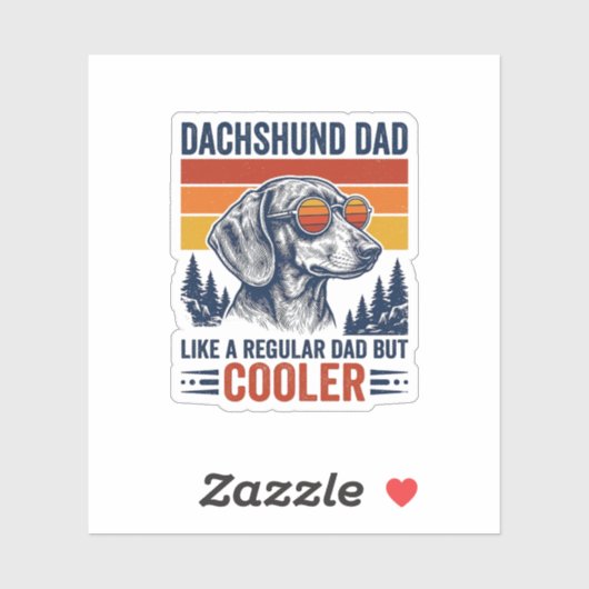 Dachshund Vader Als Een Gewone Vader Maar Koeler T Sticker (Vel)