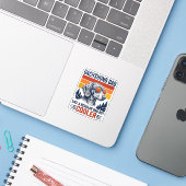Dachshund Vader Als Een Gewone Vader Maar Koeler T Sticker (Laptop met iPhone)