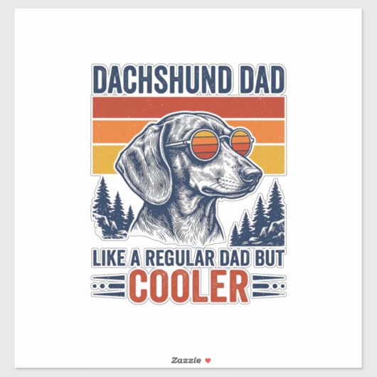 Dachshund vader zoals een gewone vader maar koeler sticker (Vel)