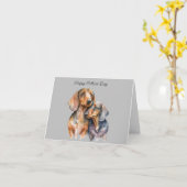 Dachshund Vaderdag Kaart (Gele Bloem)