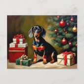 Dachshund vakantie illustratie briefkaart (Voorkant)