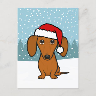 Dachshund Vakantie Schattige Huisdier Wiener Dog C Briefkaart