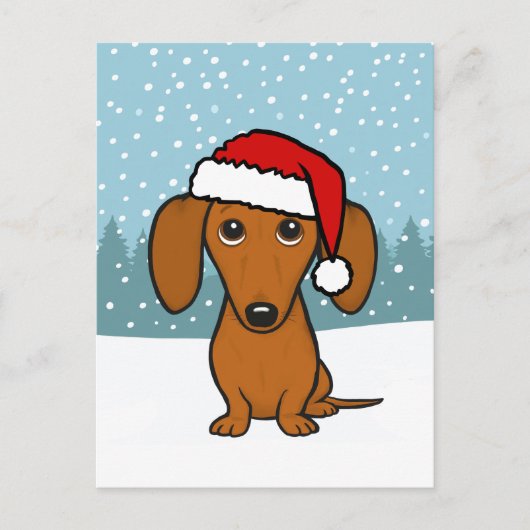 Dachshund Vakantie Schattige Huisdier Wiener Dog C Briefkaart (Voorkant)