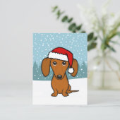 Dachshund Vakantie Schattige Huisdier Wiener Dog C Briefkaart (Staand voorkant)