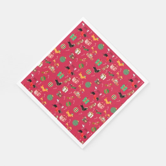 Dachshund vakantiepapier servetten (Hoek)