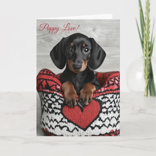 Dachshund-Valentijn Bedankkaart (Voorkant)