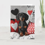 Dachshund-Valentijn Bedankkaart (Voorkant)