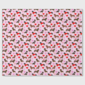 Dachshund-Valentijn Cadeaupapier (Vlak)