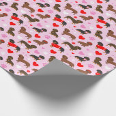 Dachshund-Valentijn Cadeaupapier (Hoek)