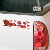 Dachshund Valentijn Cartoon Bumpersticker (Op Truck)