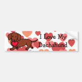 Dachshund Valentijn Cartoon Bumpersticker (Voorkant)