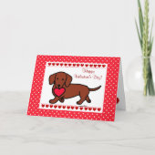 Dachshund Valentijn Cartoon Feestdagen Kaart (Voorkant)