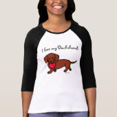 Dachshund Valentijn Cartoon T-shirt (Voorkant)