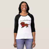 Dachshund Valentijn Cartoon T-shirt (Voorkant volledig)