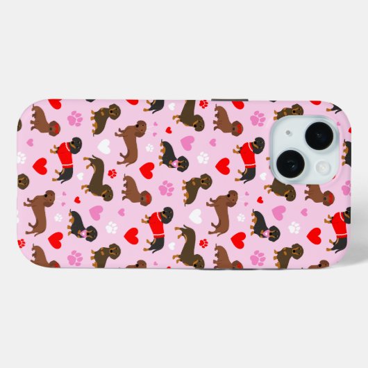 Dachshund-Valentijn Case-Mate iPhone Case (Achterkant (horizontaal))